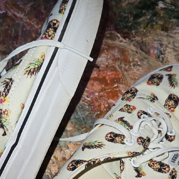 White Sneakers with Pineapple Print - Picture 8 of 12